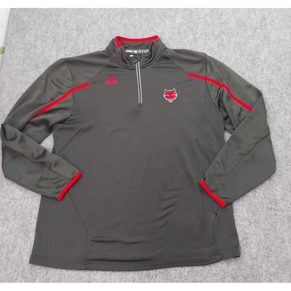 Arkansas‎ Red Wolves Pullover Mens XL Climalite Black Red Adidas 1/4 Zip FLAW